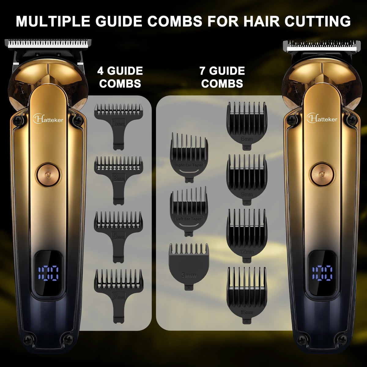 Hatteker grooming kit accessories including combs and trimmers