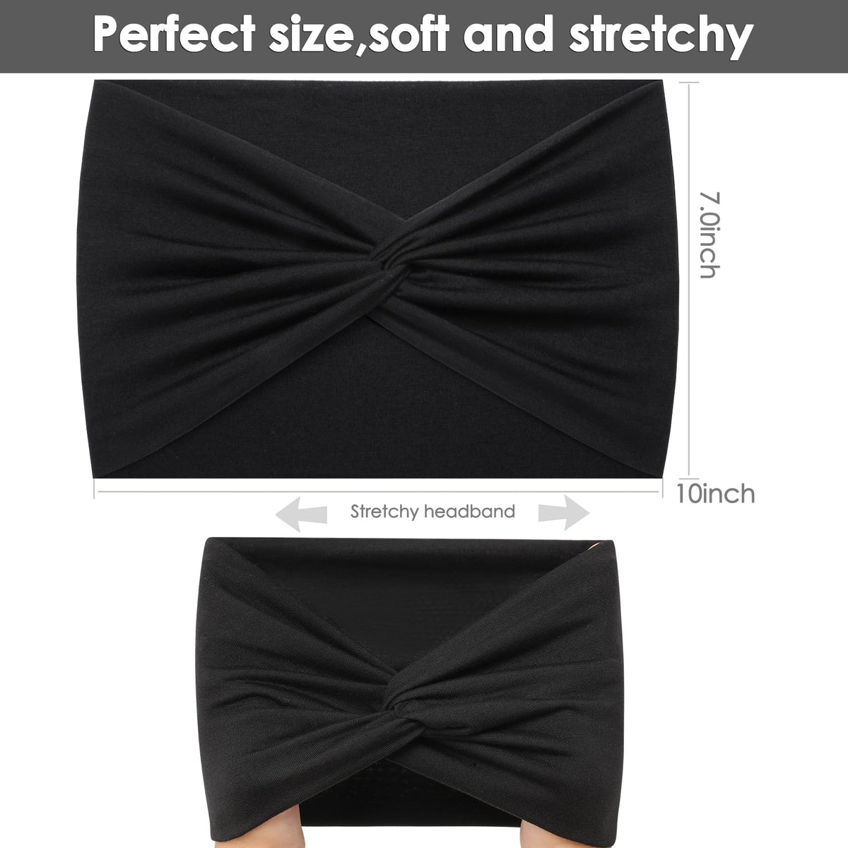 HAUHC Extra Wide Headband worn during workout