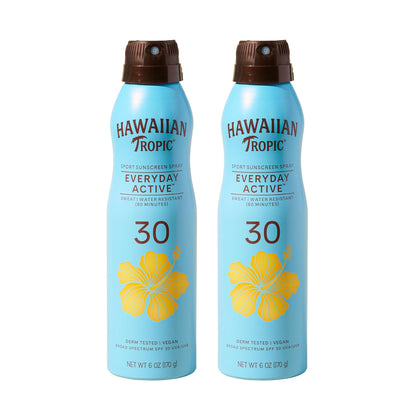 Hawaiian Tropic Everyday Active SPF 30 Sunscreen Spray 2-Pack front view