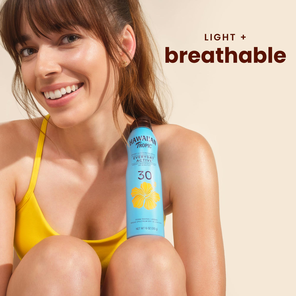 Hawaiian Tropic Everyday Active SPF 30 Sunscreen Spray side view