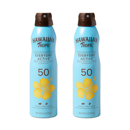 Hawaiian Tropic Everyday Active SPF 50 Sunscreen Spray 6 Oz front view