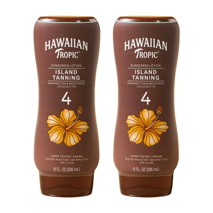 Hawaiian Tropic Island Tanning Lotion SPF 4 front view