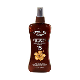 Hawaiian Tropic Sunscreen Protective Tanning Oil Spray bottle front view