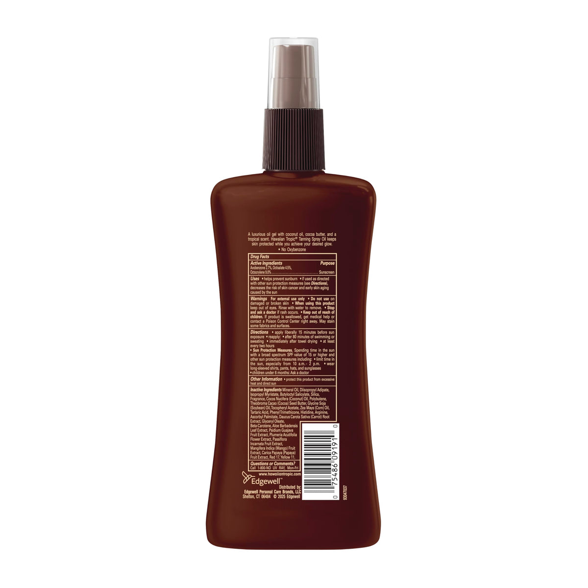 Hawaiian Tropic Tanning Oil Spray SPF 25 on a sun lounger