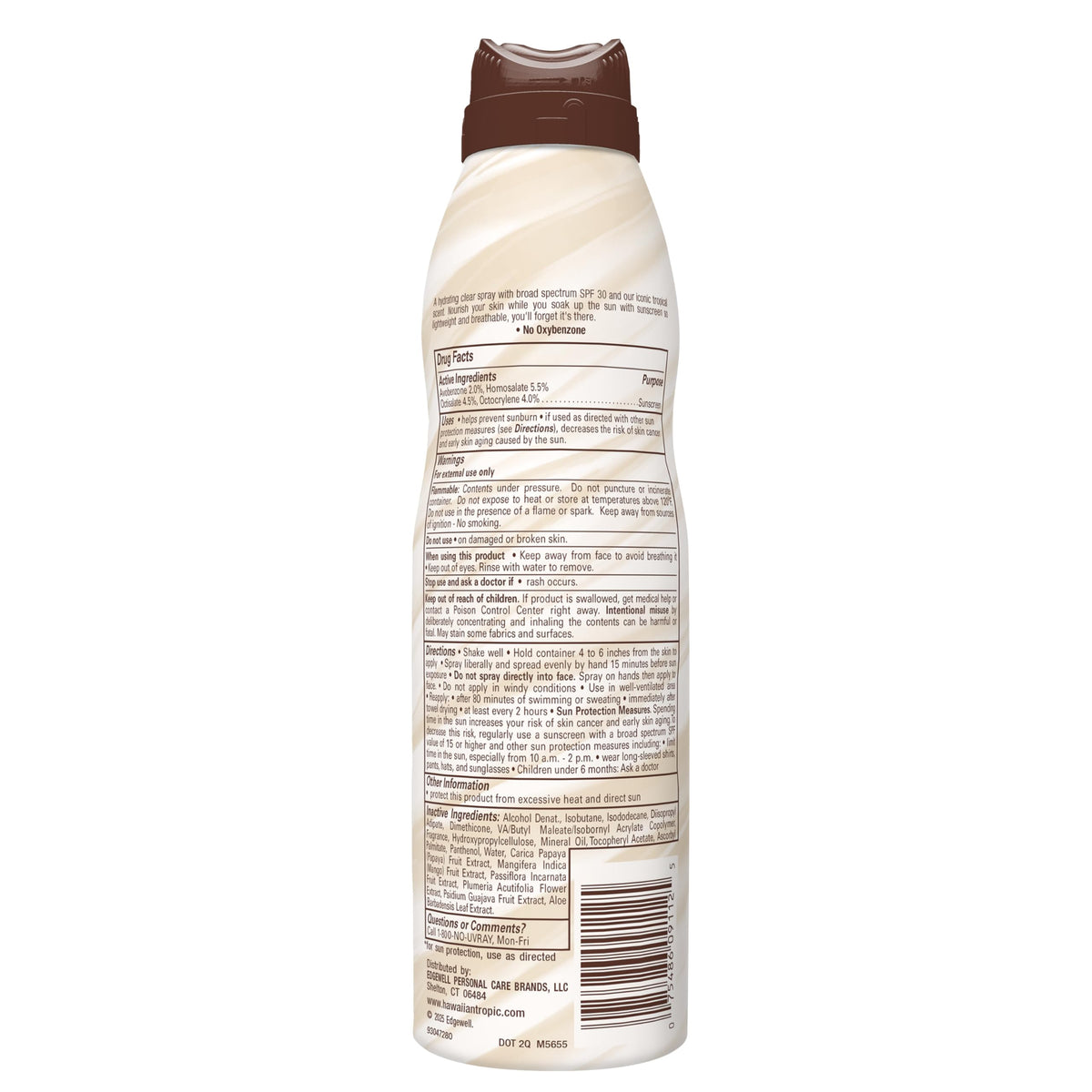 Hawaiian Tropic Weightless Hydration SPF 30 Sunscreen Spray with tropical ingredients