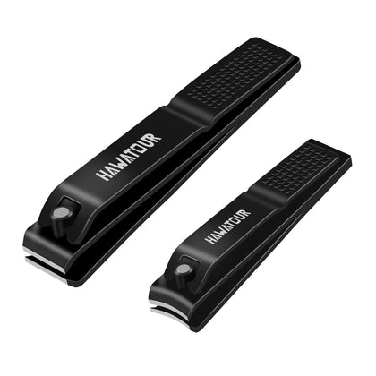 HAWATOUR Nail Clippers Set in black with tin case
