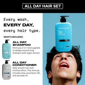 Hawthorne All Day Men's Shampoo and Conditioner Set packaging