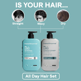 Hawthorne All Day Men's Shampoo bottle with Blue Spruce scent