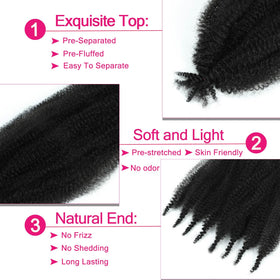 Hbegant Afro Twist Hair 24 inch in various tones