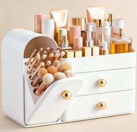 HBlife Makeup Organizer Countertop with Drawers in White