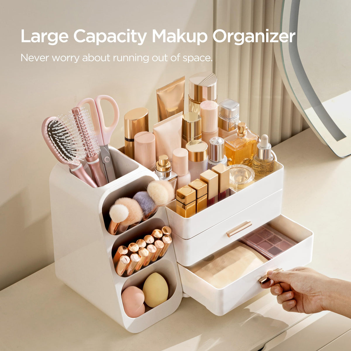 HBlife Makeup Organizer in a bathroom setting