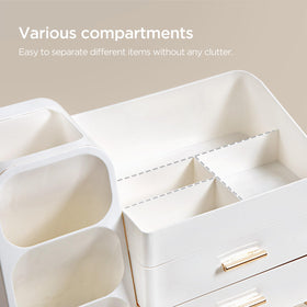 HBlife Makeup Organizer with open drawers showing storage