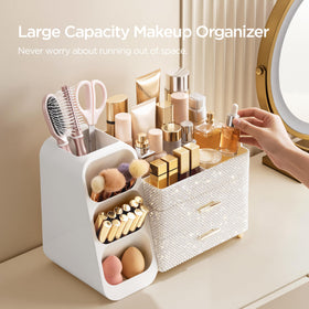 HBlife Makeup Organizer with skincare products inside