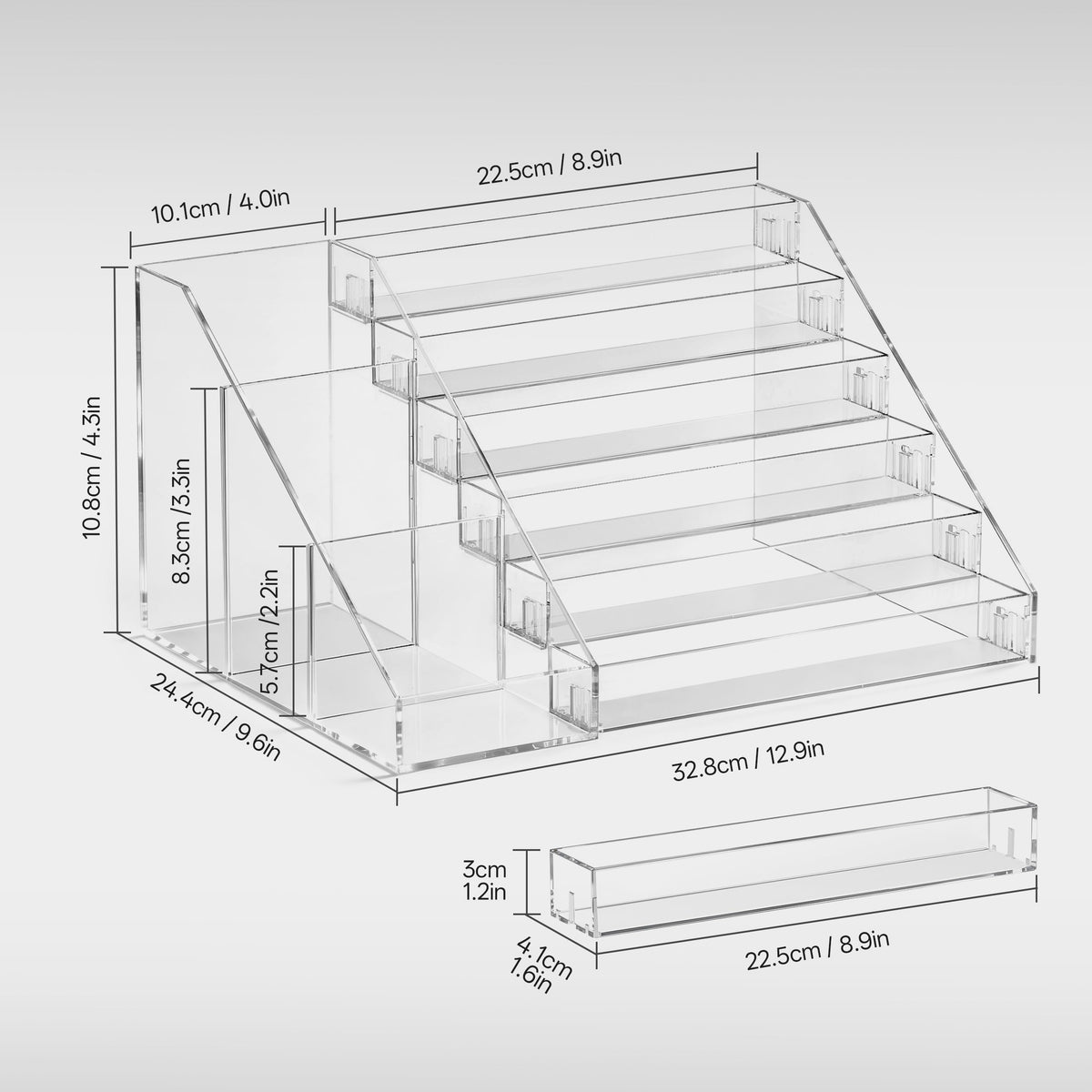 HBlife Nail Polish Organizer on a manicure table with nail supplies