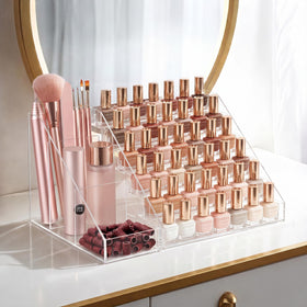 HBlife Nail Polish Organizer side view showing tool storage compartments