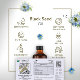 HBNO Organic Black Seed Oil in a lifestyle setting