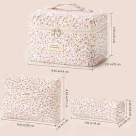HBselect makeup bag set in a travel suitcase