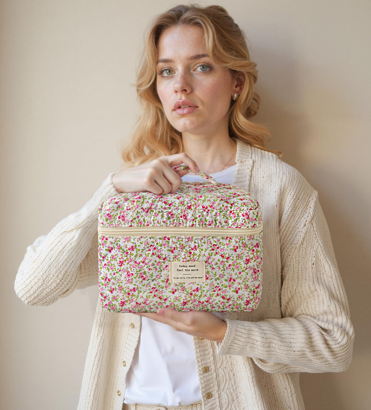 HBselect makeup bags in a travel suitcase