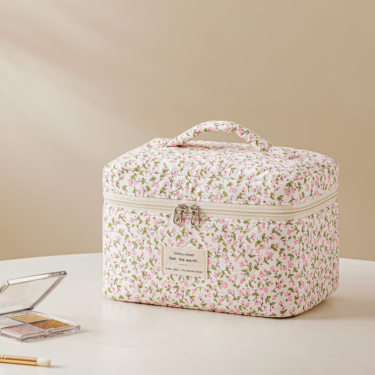 HBselect makeup bags stacked for storage