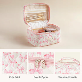 HBselect medium makeup bag measuring 10.4 x 3.5 x 7.1 inches