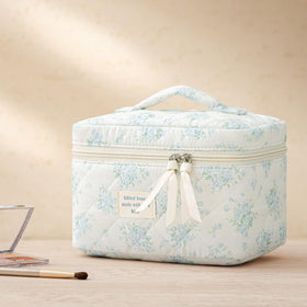 HBselect Quilted Makeup Bag Set in a suitcase
