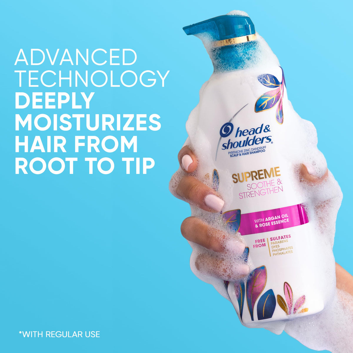 Head & Shoulders Anti-Dandruff Shampoo showing texture on hand