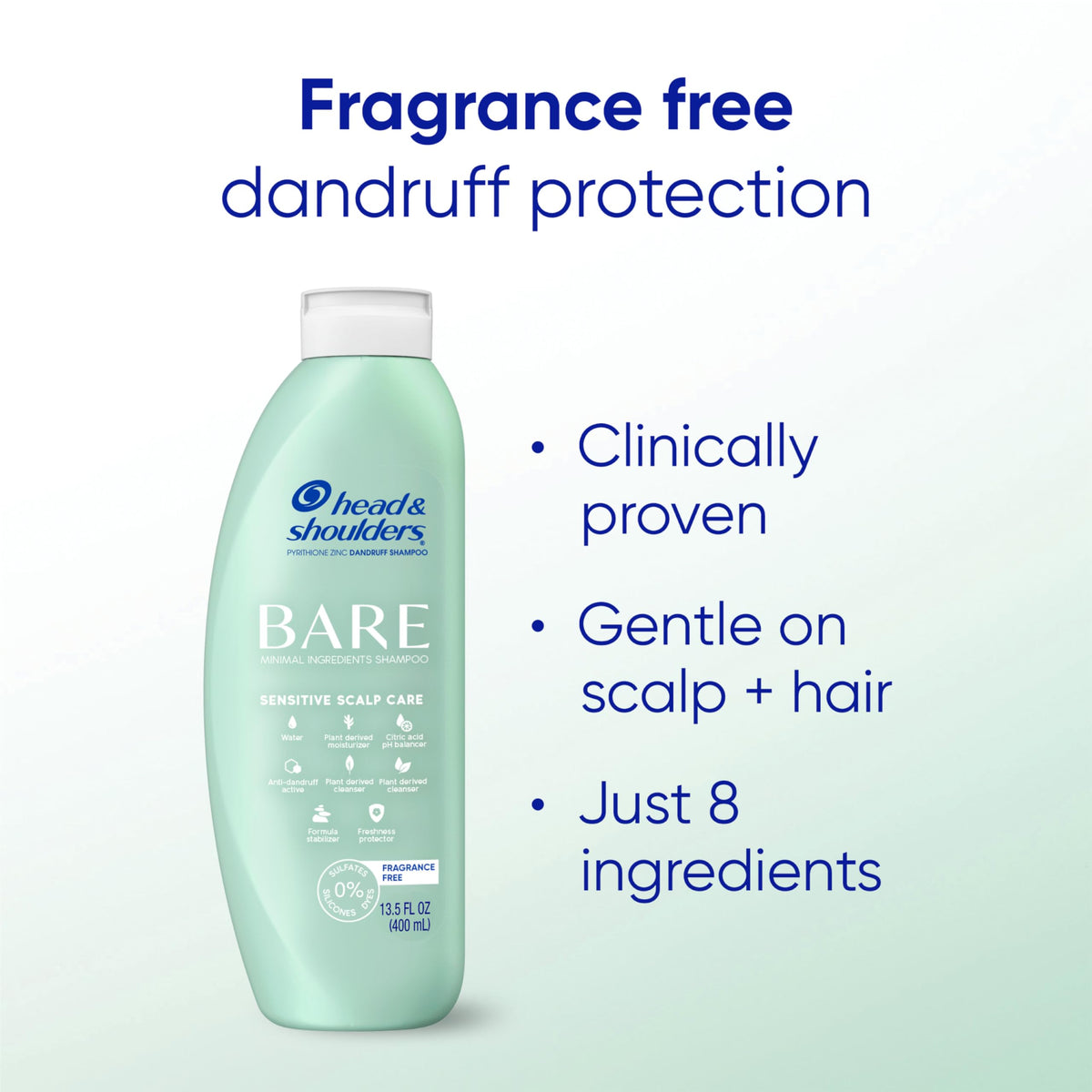 Head & Shoulders BARE Sensitive Scalp Care Shampoo eco-friendly bottle
