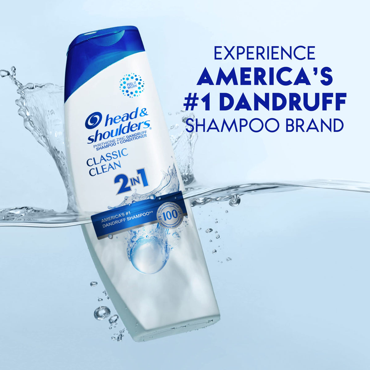 Head & Shoulders Classic Clean 2-in-1 Shampoo and Conditioner in a travel bag