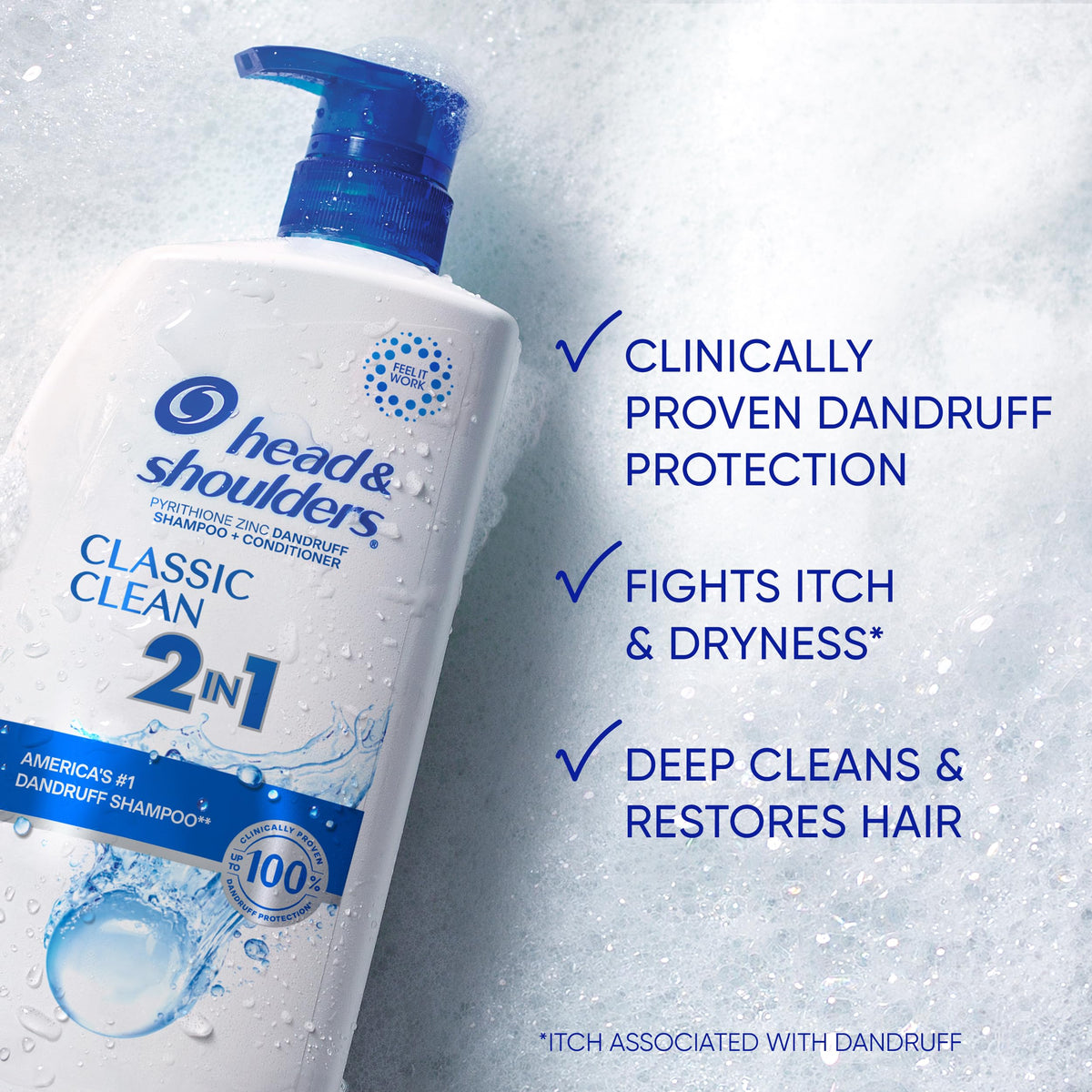 Head & Shoulders Classic Clean 2-in-1 Twin Pack side view