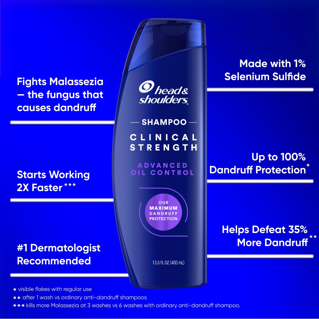 Head & Shoulders Clinical Strength Anti-Dandruff Shampoo in a bathroom setting