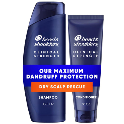 Head & Shoulders Clinical Strength Dry Scalp Rescue Shampoo and Conditioner dual pack front view