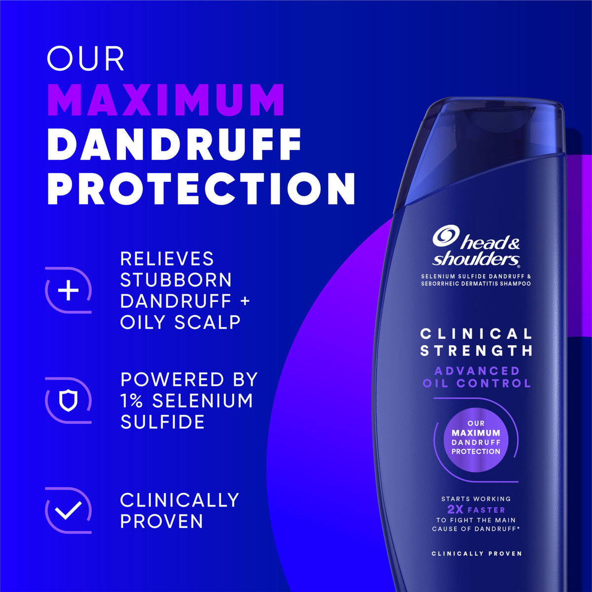 Head & Shoulders Clinical Strength Shampoo bottle side view