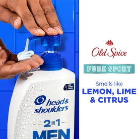 Head & Shoulders Old Spice Pure Sport 2-in-1 Shampoo and Conditioner back label