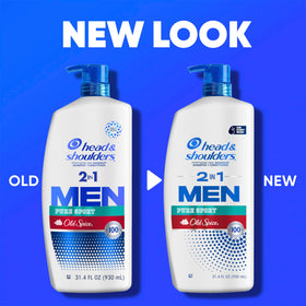 Head & Shoulders Old Spice Pure Sport 2-in-1 Shampoo and Conditioner in use during a shower