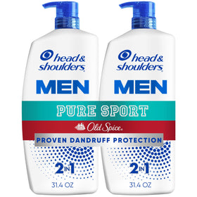 Head & Shoulders Old Spice Pure Sport 2-in-1 Shampoo and Conditioner twin pack front view