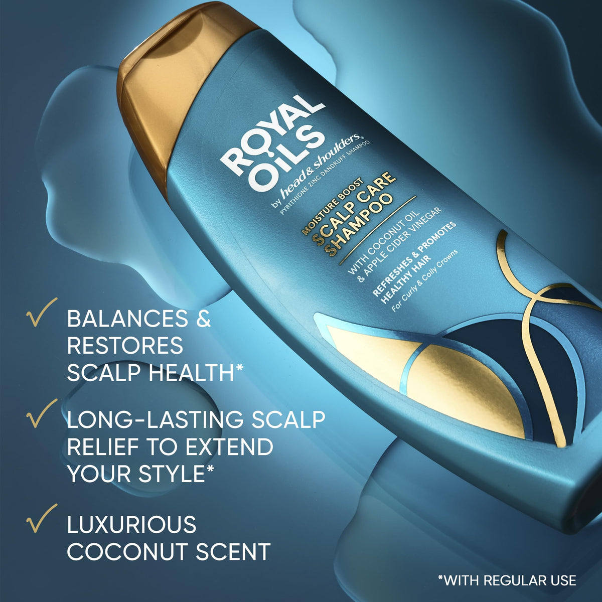 Head & Shoulders Royal Oils Shampoo bottle with coconut oil and apple cider vinegar