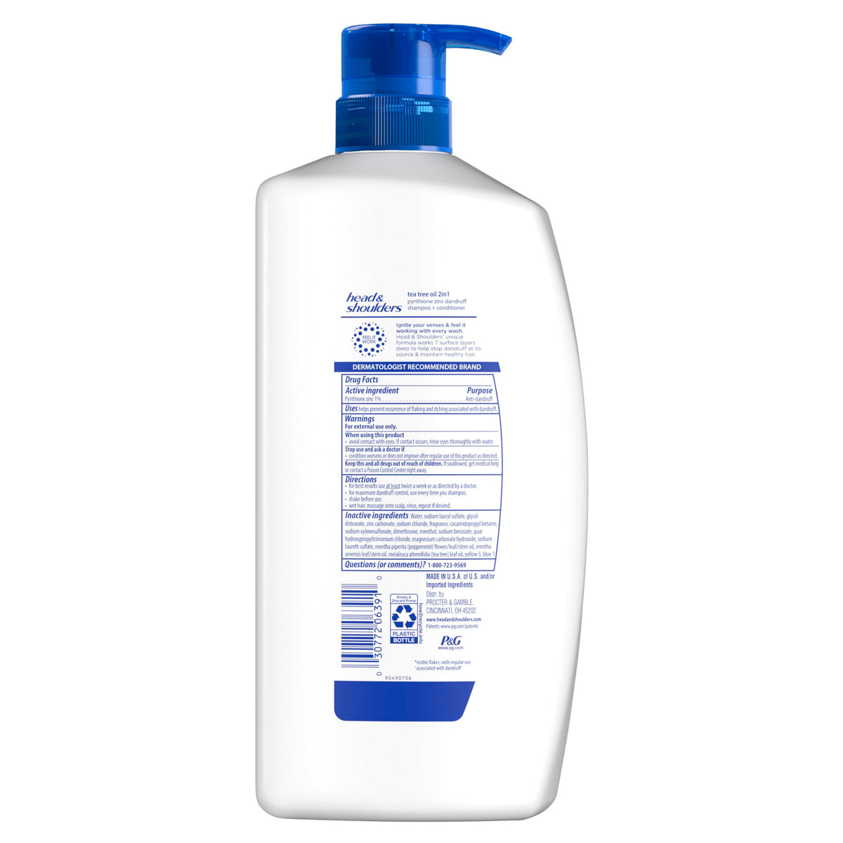 Head & Shoulders Tea Tree Oil 2-in-1 Shampoo and Conditioner packaging details
