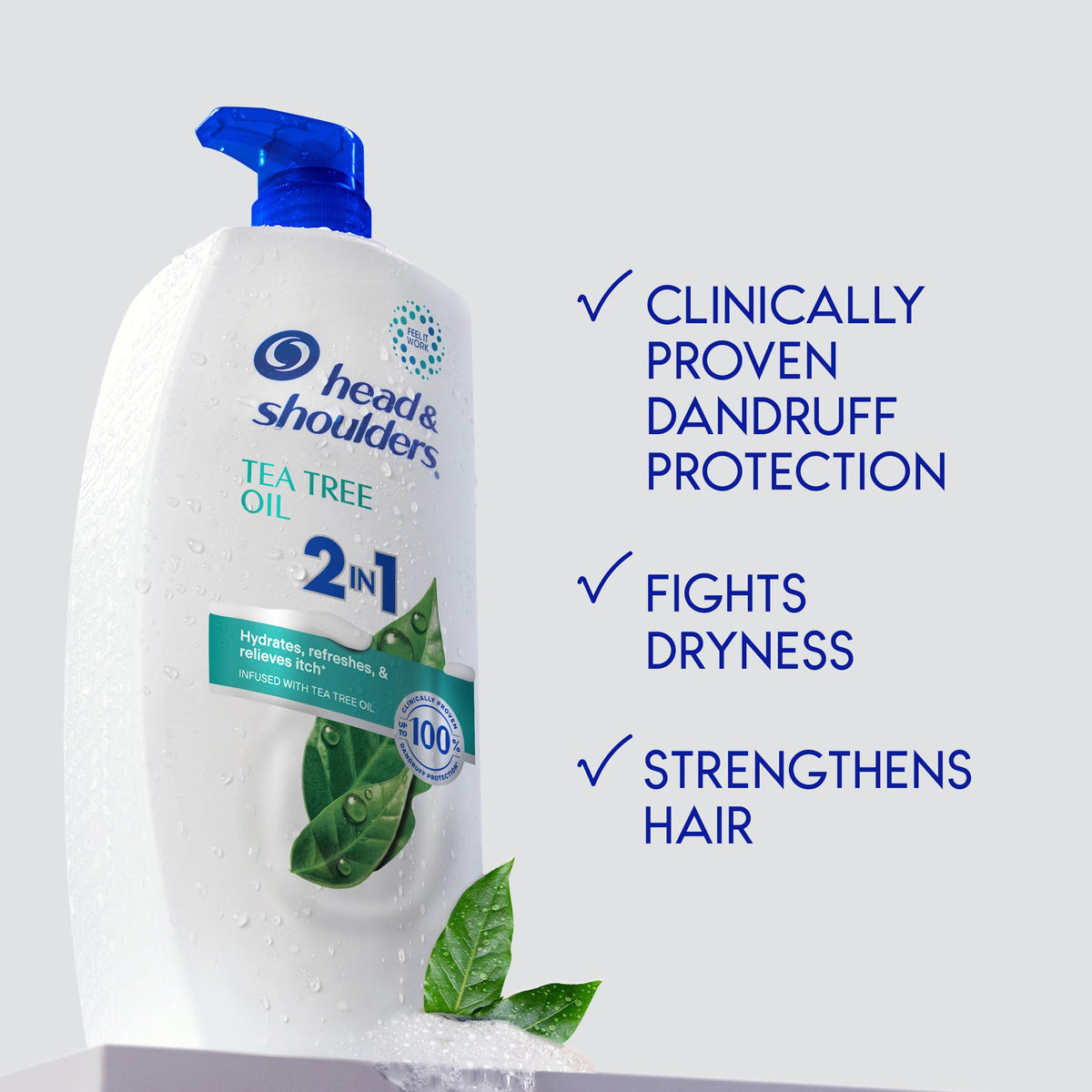 Head & Shoulders Tea Tree Oil 2-in-1 Shampoo and Conditioner with tea tree oil ingredients