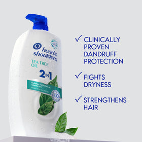 Head & Shoulders Tea Tree Oil 2-in-1 Shampoo and Conditioner with tea tree oil ingredients