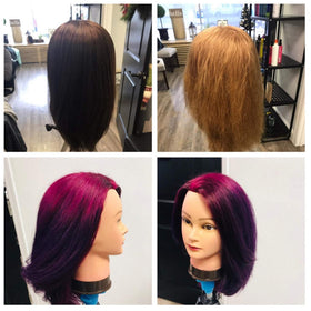 Headwinn mannequin head styled with curls