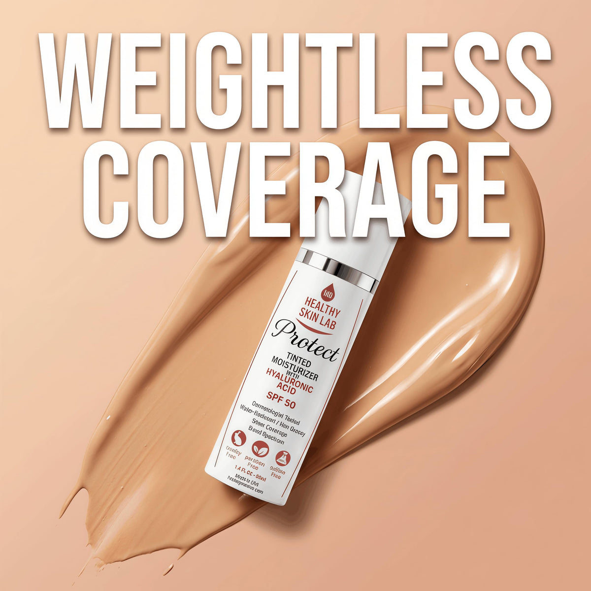 Healthy Skin Lab Protect Tinted Moisturizer SPF 50 texture on skin