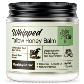 HealthyDerm Beef Tallow Honey Balm 4oz front view