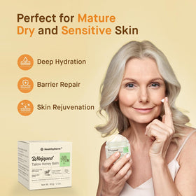 HealthyDerm Beef Tallow Honey Balm application on hands