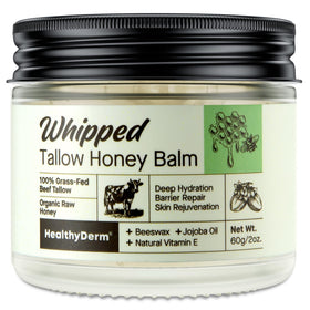 HealthyDerm Beef Tallow Honey Balm front view with packaging