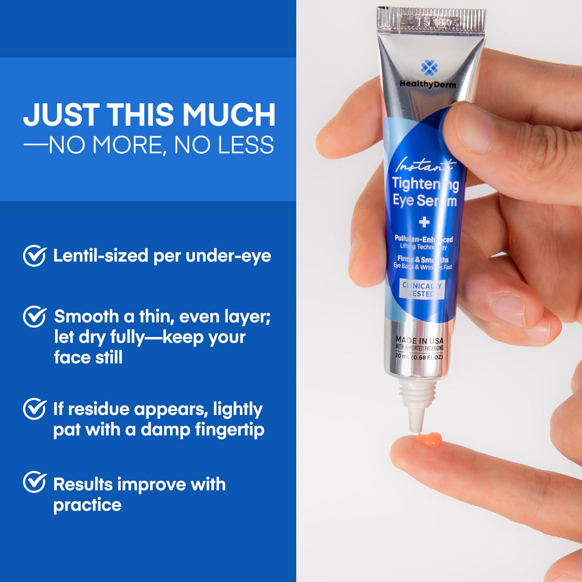 HealthyDerm Instant Under Eye Lift Serum with packaging