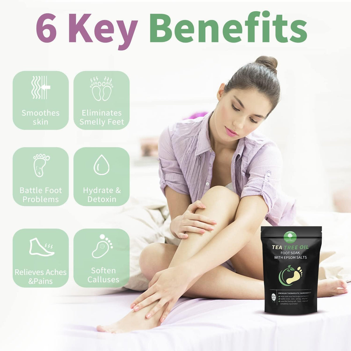HEAMAVIN Tea Tree Oil Foot Soak with Epsom salt