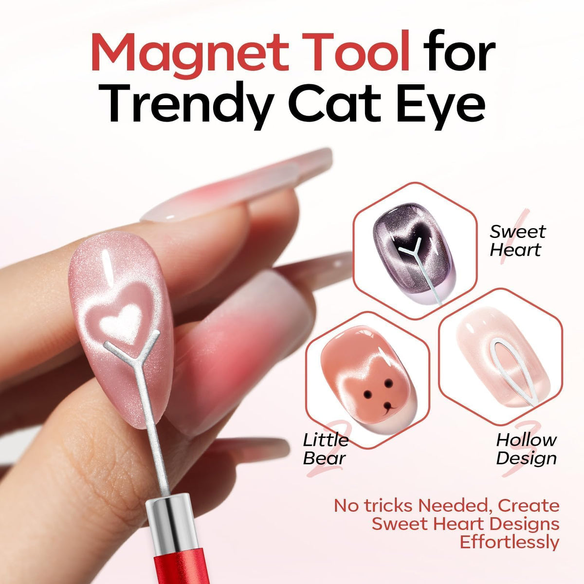 heart-shaped cat eye magnet tool from modelones
