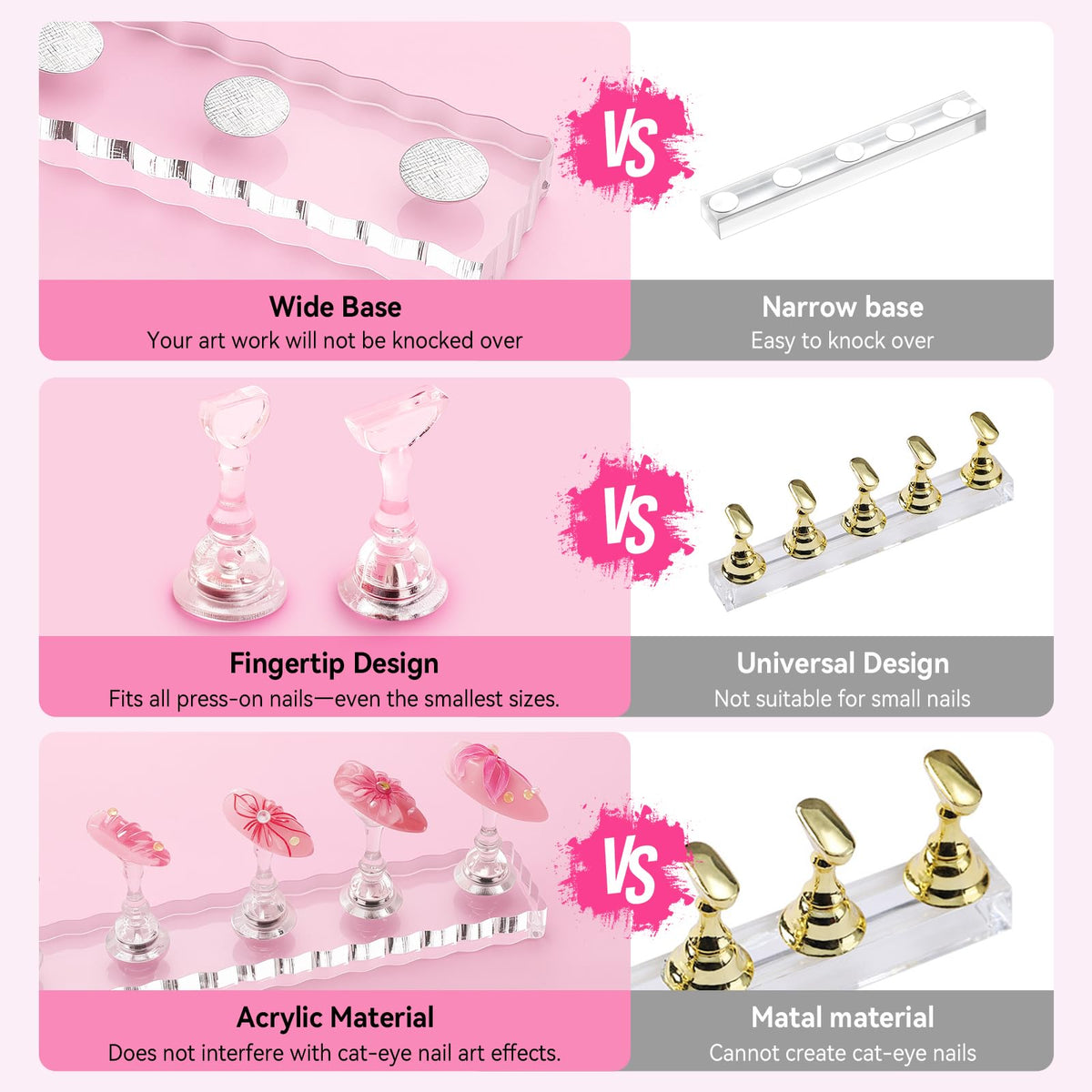 Heart-shaped magnetic press on stand for nail art