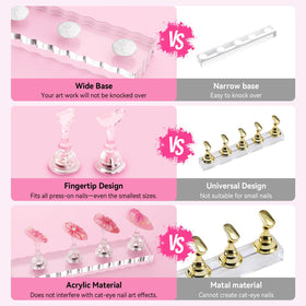 Heart-shaped magnetic press on stand for nail art