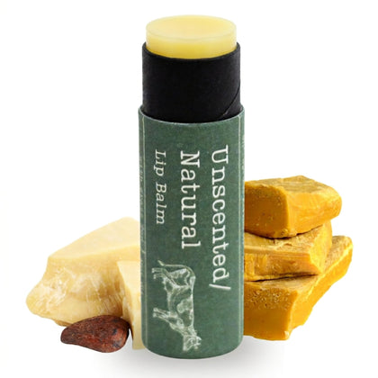 Hearth and Homestead Beef Tallow Lip Balm front view in compostable tube